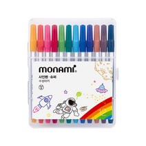 모나미 슈퍼 싸인펜 12색 세트 수성 사인펜, 1개