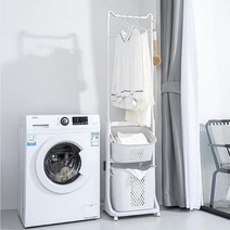 필굿데이 트롤리 빨래 바구니 행거 이동식 욕식 세탁 주방 2단, 정오쿠팡 2단