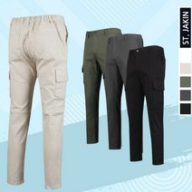 [에스티야긴] 남성 캐주얼 데일리 룩 면 밴딩 스판 카고 조거 팬츠 작업바지