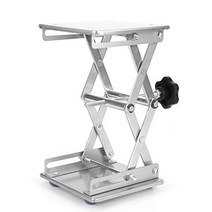 Salinr [과학 공작] 실험용 도구 실험실 잭 스테인레스 스틸 미니 승강대 실험실 리프트 실험실 리프트 상승 리프트 실험실 가위 잭 스테인레스 스틸 플랫폼 소형 승강 작업대 물체 및 실험기구 고도 조정 상승 브래킷 가위 프레임