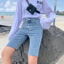 0 velys 디자인과 편의 모두 갖춘 컷팅 5부 데님팬츠 CSP1143