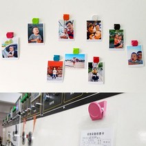 osshop 마그네틱 자석 집게 클립 메모 홀더 냉장고 자석집게 고리 메모 꽂이, 자석집게클립 - 핑크