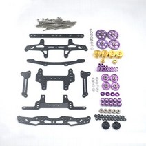 미니카튜닝 VZ 섀시 경량 키트 1 세트 탄소 섬유 보강 플레이트 가이드 휠 RC 타미야 4WD 자동차용 개조 액, 07 purple kit
