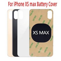 뒷판 교체 뒷면 수리 호환용 하우징 케이스 큰 구멍 아이폰 xs 맥스 후면 유리 패널 배터리 커버 도어 부품 3M 테이프 로고 포함, Xsmax White US