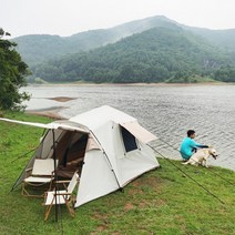 터널형 텐트 4인용 4인 5인 비박 낚시터 장박 돔, 텐트 + 3인용 5cm 두께의 에어