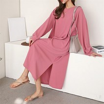 다잇템 여자 사이드슬릿 롱 FW 박스핏 클래식 MAXI 드레스 (7593652)