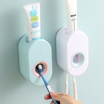 원터치 치약 디스펜서 자동 치약짜개 치약압착기 욕실, 네이비