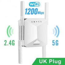 무선 라우터 5G 와이파이 리피터 증폭기 장거리 확장기 1200Mbps 무선 부스터 홈 인터넷 신호 액세스 포, 06 White UK plug