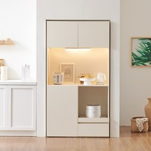 파인 LED 빌트인 홈카페장 냉장고장 팬트리장 주방 수납장 1000 레일형, 화이트(HBC911W0C)