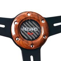 스티어링 휠 RECARO-RALLIART 탄소 섬유 레이싱카 스포츠 스티어링 휠 경적 버튼 자동차 경주용, 07 RECARO brown Edge