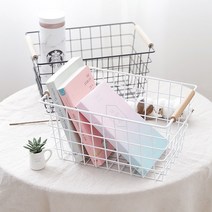 철제바구니 팬트리수납 와이어 철망 수건수납보관함 캠핑바스켓 야채 채소보관함, 화이트(SMALL)
