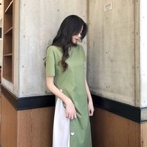 S-4XL 데일리 2컬러 반팔 원피스 여름 A라인 캐주얼 꾸안꾸룩 체형커버 라운드넥 패션