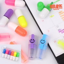6P 형광펜 형광펜세트 선물용볼펜 아동문구, 알약