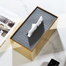 스테인리스 스틸 티슈 케이스 럭셔리 모던 북유럽 가정용 식탁 업소용 휴지, 골드+다크그레이캡