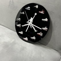 조던 신발 피규어 시계 벽걸이 접착식 나이키 운동화, A