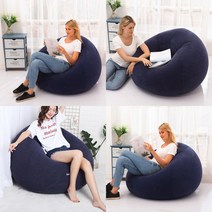 마트498 컬러 에어소파 1인용 110CM (네이비) 1인안락의자 원룸인테리어 에어쇼파 감성소파 벨벳쇼파 저가가구