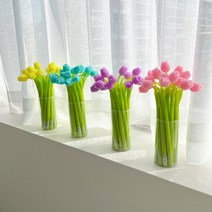 튤립 실리콘 볼펜 4color, 낱개 옐로우, 동의함
