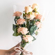 (주)아트인 투명 꽃 포장지(7종-10매), 투명 해피