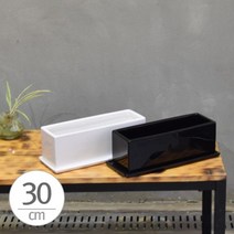 모던 도기화분 옆이 넓은 직사각 30x10x10cm 185781EA, 블랙 무광
