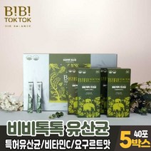 비비톡톡 유산균 듀폰 다니스코 특허유산균 7종 함유 프로바이오틱스 PROBIOTICS 요구르트맛 장건강 식약처 인증 건강기능식품 온가족 패밀리, 5개, 40포