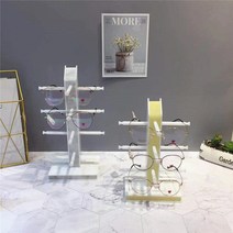 안경진열대 안경거치대 진열장 선글라스 디스플레이 보관함 광학 상점 소품 및 장식 랙 카운터 보관 장식품 안경, [01] 노란색 돌 패턴 3겹