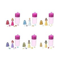 마텔 디즈니 프린세스 작은 인형 로얄 컬러 공개 캐릭터 피규어 1개 액세서리 4개 등 6개 깜짝 공개 (인형은 다양할 수 있음)BGSL, 현대의