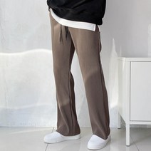 남자 롱 플리츠 밴딩 와이드 팬츠