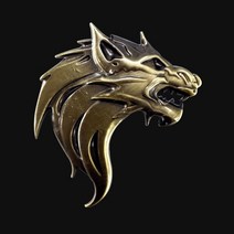 자동차 오토바이 울프 메탈 엠블럼 2종 양면테이프 부착식 차량용 엠블럼 스티커, 엔틱컬러