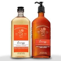 배쓰 앤 바디 웍스 아로마테라피 에너지 바디워시 295ml 바디로션 192ml, 오렌지진저 바디로션 192ml 워시 295ml 구성