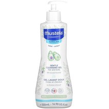 Mustela (무스텔라) Mustela 아기용 젠틀 클렌징 헤어 앤 바디 젤 아보카도 함유 정상 피부용 500ml(16.90fl oz), 3개