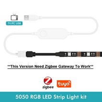 스마트 지그비 USB Led 조명 투야 와이파이 RGB led 스트립 dc5 v 5050 TV 백라이트 알렉사 구글 홈으로 작, Zigbee Version, CHINA, 1M Kit