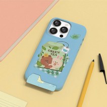[바보사랑] 라인 해피 티 타임 언더 슬림카드 하드 케이스 K, 기종:아이폰11 / 색상:샐리, 상세 설명 참조
