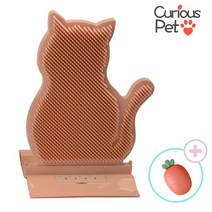 큐러스펫 고양이 털제거 빗 셀프그루밍 브러쉬+반려동물 샤워브러쉬, 핑크