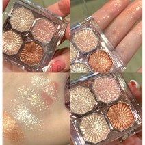 한봄찬 4 color X 2개 애교살 진주 아이섀도우 매트 쉬머 크리스탈 샹들리에 글리터 롱래스팅, 1개, 1번+6번