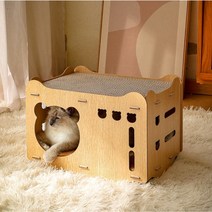 다온샵 고양이 스크래쳐 삼각 사각 원목 숨숨집, 사각 고양이 숨숨집