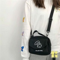 클러치백 여자의 메신저 가방 숙 녀 캔버스 인쇄 귀여운 봉투 달콤한 만화 학생 어깨