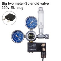 자작 화학 이탄 이산화탄소 발생기 고압 수족관 CO2 조절 솔레노이드 밸브 키트 버블 카운터 물고기 탱크 DIY 제어 시스템 반응기 압력 감소, [02] W21.8, [09] Solenoid meter 220EU