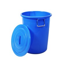 플라스틱 말통 대형 분리수거 분류 다용도 산업, 50L 화이트+덮개