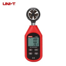 풍량 풍속 계 UNI-T UT363 미니 풍속계 온도 테스터 LCD 디스플레이 공기 유량 속도 최대/평균 측정 1 ~ 12, 한개옵션0