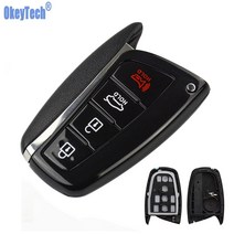 튜닝용품 수입차부품 견인고리 전동트렁크 okeytech 교체 자동 키 쉘 4 버튼 현대 제네시스 2013-2015 산타페 에쿠스 아제라 원격 제어 부품에 적합, 키 블레이드가 있는 4b