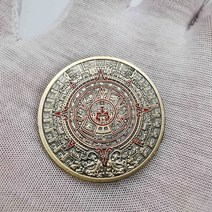 주화수집 40MM 마야 기념 동전 멕시코 아즈텍 청동 도금 고대 청동 동전 희귀동전