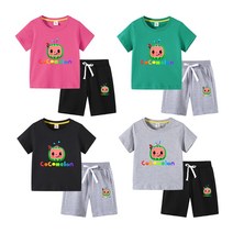 코코멜론 CocoMelon 캐릭터 굿즈 남여공용 옷 아동복세트 반팔티+반바지 상하의세트 80-150사이즈 색상 자유조합가능 순면 1호도안