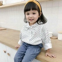 [S]도트카라블라우스 아동복 아기 원피스 여아 옷 북유럽