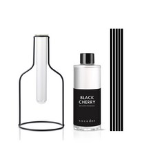 코코도르 와이어 화병/블랙/중 + 리필액 200ml, 0001_와이어화병/블랙+스틱33/5P/블랙, 01_리필200ml/블랙체리