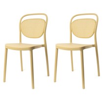 포블리스 베라체어 라탄 카페 의자 2p, 옐로우