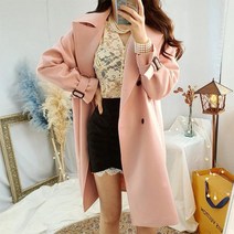 비니케이즈 봄 더블 바바리 트렌치 하객 대학생 민트색 벨티드 데일리코트
