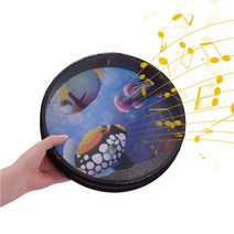 ammoon 10 인치 단단한 나무 오션 드럼 바다 웨이브 프레임 젠틀 사운드 음악 장난감 블랙, 검정