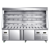 마라탕쇼케이스 야채 냉장고 업소용 고기 야채 과일, 3.0m 나이트 커튼 모델