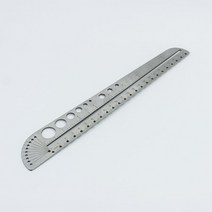 23 cm 대형 다기능 스테인레스 스틸 눈금자 도구 사무실 나침반 각도기 내부 육각형, 1L