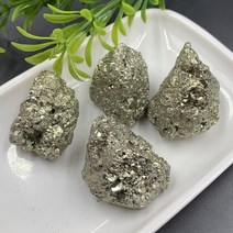 천연 황철석 헵타면체 천연장식품 원석 희귀 장식품 모닝 크리스탈 거친 돌 표본 광물 교육 과학 바보 골드 스톤 선물, 황철석 러프 300g 약 2-4개